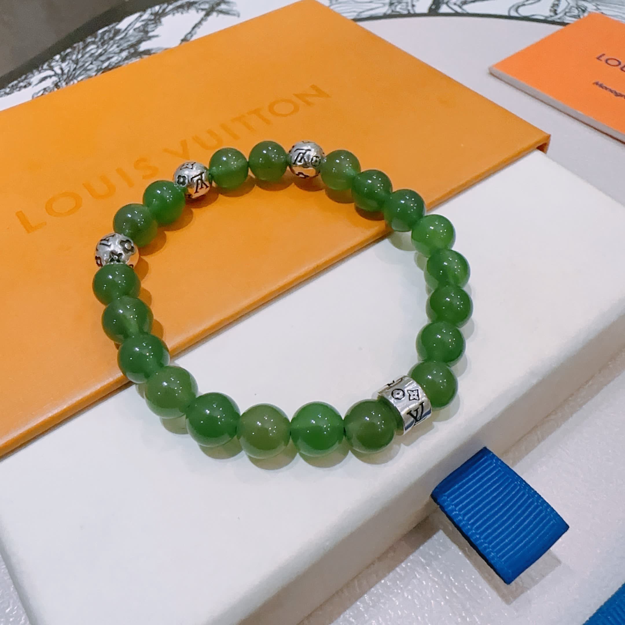 Louis Vuitton Green Beaded Bracelet